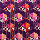 Tissu maillot de bain, motif géométrique violet