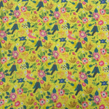 Toile imperméable fleurs oiseaux