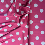 Tissu maillot de bain, motif pois rose
