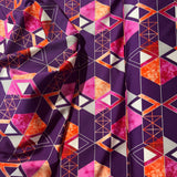 Tissu maillot de bain, motif géométrique violet