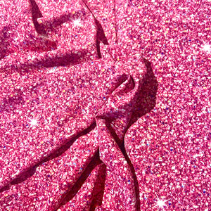Tissu maillot de bain, motif rose à paillettes