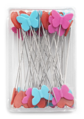Epingles Tête cœur/papillon plastique