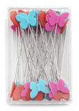 Epingles Tête cœur/papillon plastique