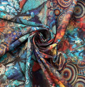Tissu Jersey Stenzo Mosaïque de couleur