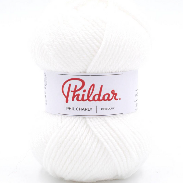 Fil à tricoter Charly Phildar blanc