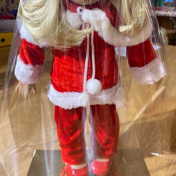 Poupée couture spéciale Noël Blonde avec sa tenue "Père Noël"
