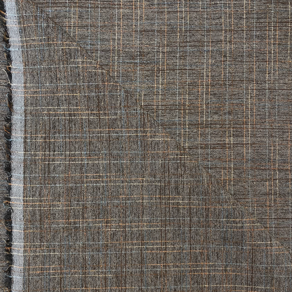 Tissu traditionnel japonais marron à rayures 4547-328