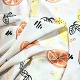 Satin motif citron jaune et orange