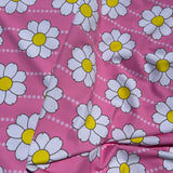 Tissu maillot de bain, motif fleur pâquerette