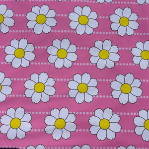 Tissu maillot de bain, motif fleur pâquerette