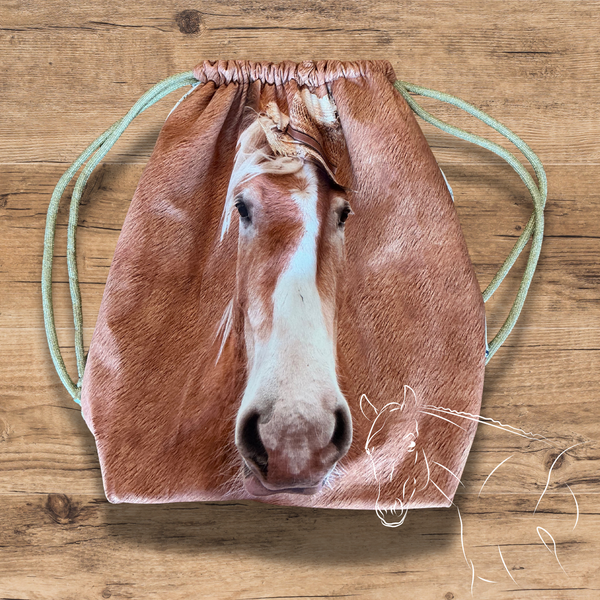 Tissu Jersey Stenzo imprimé cheval brun