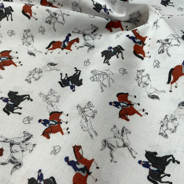 Tissu coton chevaux