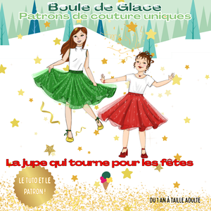 Patron jupe qui tourne de 1an à taille adulte