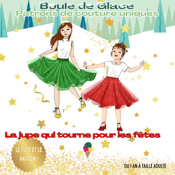Patron jupe qui tourne de 1an à taille adulte