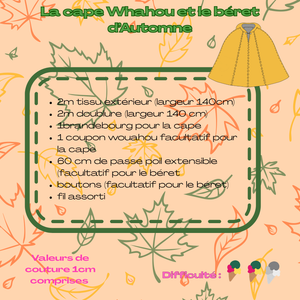 Patron cape Wouahou et béret