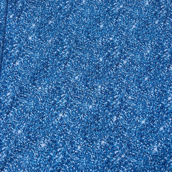 Tissu maillot de bain, motif bleu à paillettes