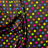 Tissu maillot de bain, motif pois multicolore