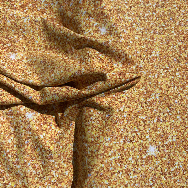 Tissu maillot de bain, motif jaune à paillettes
