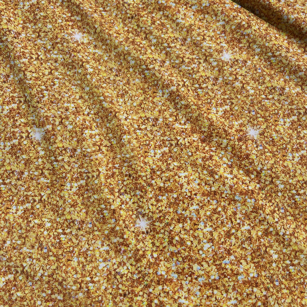 Tissu maillot de bain, motif jaune à paillettes