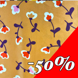 Satin motif fleuris fond jaune