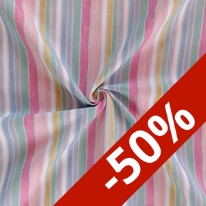 Popeline coton rayures multicolores