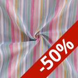 Popeline coton rayures multicolores