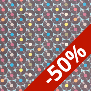 Popeline coton disques vinyles