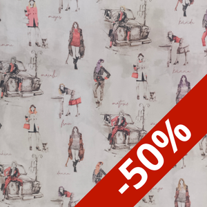 Toile de coton figurines de mode