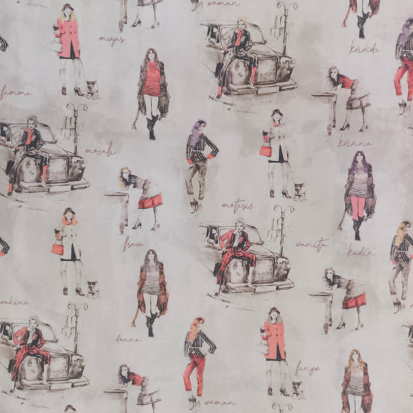 Toile de coton figurines de mode
