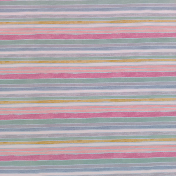 Popeline coton rayures multicolores