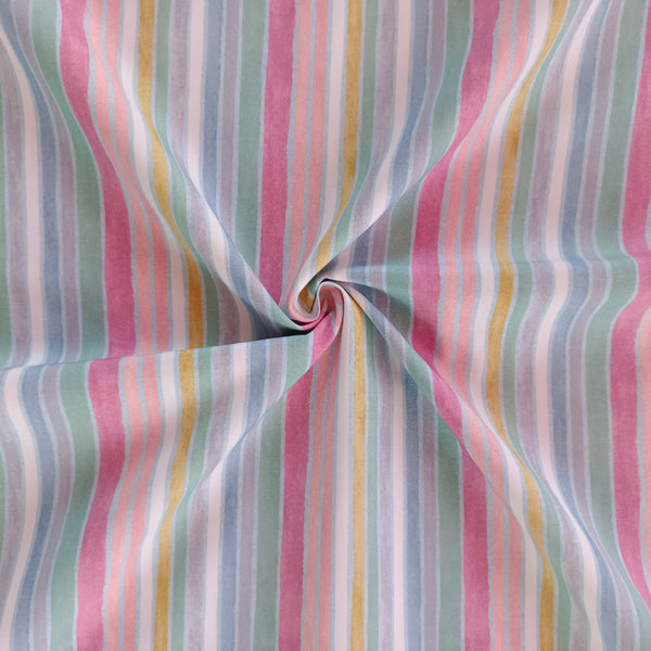 Popeline coton rayures multicolores