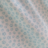 Popeline coton patte d’ours bleu vert d’eau