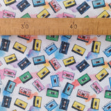 Popeline coton cassettes rétro