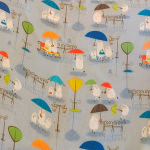 Toile imperméable moutons sous la pluie