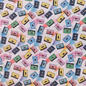 Popeline coton cassettes rétro