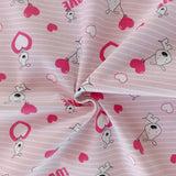 Toile de coton chien love rose