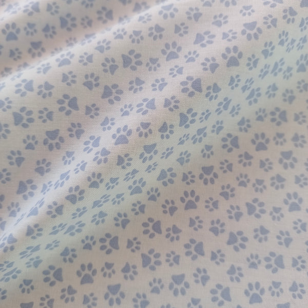 Popeline coton patte d’ours bleu ciel