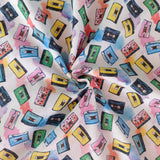 Popeline coton cassettes rétro