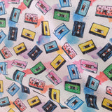 Popeline coton cassettes rétro