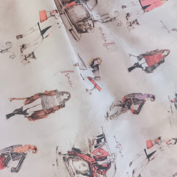 Toile de coton figurines de mode