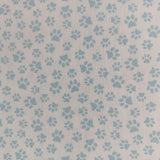 Popeline coton patte d’ours bleu vert d’eau