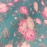 Toile pailletée fleuri