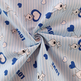 Toile de coton chien love bleue