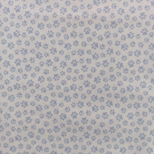 Popeline coton patte d’ours bleu ciel