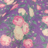 Toile pailletée fleuri