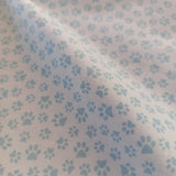 Popeline coton patte d’ours bleu vert d’eau