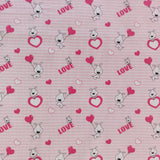 Toile de coton chien love rose