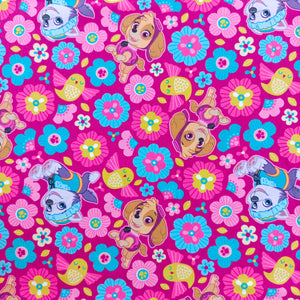 Jersey de coton patte patrouille rose