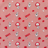 Toile de coton chien love rouge