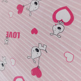 Toile de coton chien love rose